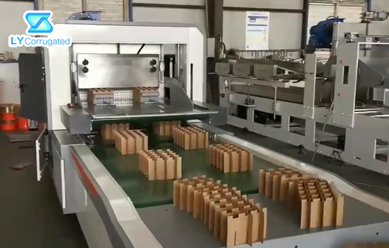 Tablilla acanalada automática de la máquina 7m m de la fabricación de cajas del PLC montar